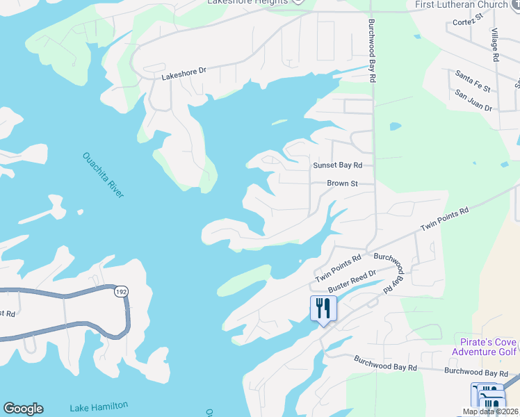 map of restaurants, bars, coffee shops, grocery stores, and more near 124 Westport Point in Hot Springs