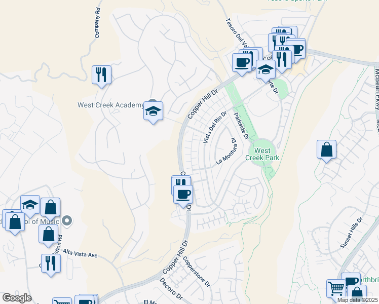 map of restaurants, bars, coffee shops, grocery stores, and more near 28518 Herrera Street in Santa Clarita