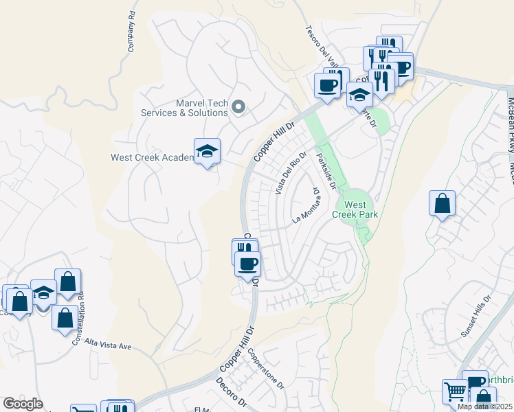 map of restaurants, bars, coffee shops, grocery stores, and more near 28475 Herrera Street in Santa Clarita
