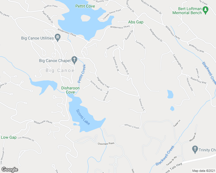 map of restaurants, bars, coffee shops, grocery stores, and more near Highland Trail in Pickens County