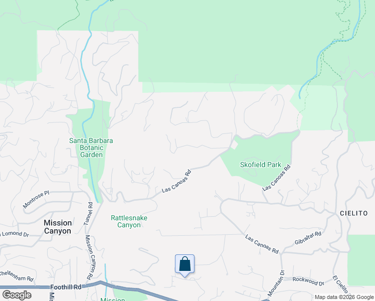 map of restaurants, bars, coffee shops, grocery stores, and more near 724 Las Canoas Place in Santa Barbara