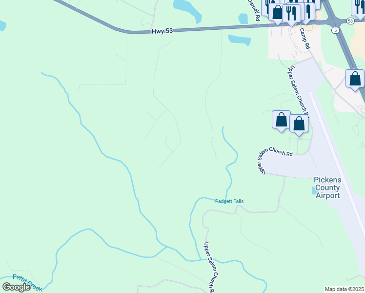 map of restaurants, bars, coffee shops, grocery stores, and more near 647 Philadelphia Drive in Big Canoe
