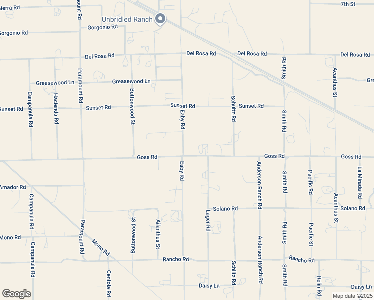 map of restaurants, bars, coffee shops, grocery stores, and more near 5758 Goss Road in Phelan