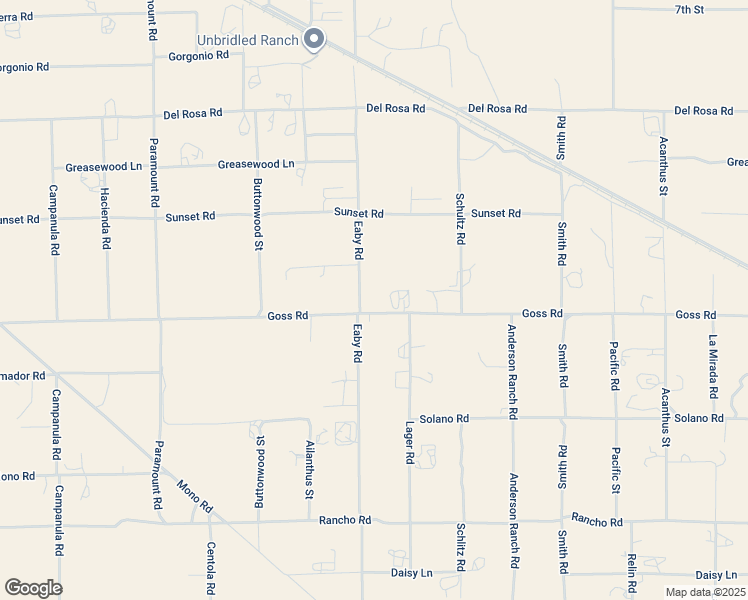 map of restaurants, bars, coffee shops, grocery stores, and more near 5758 Goss Road in Phelan