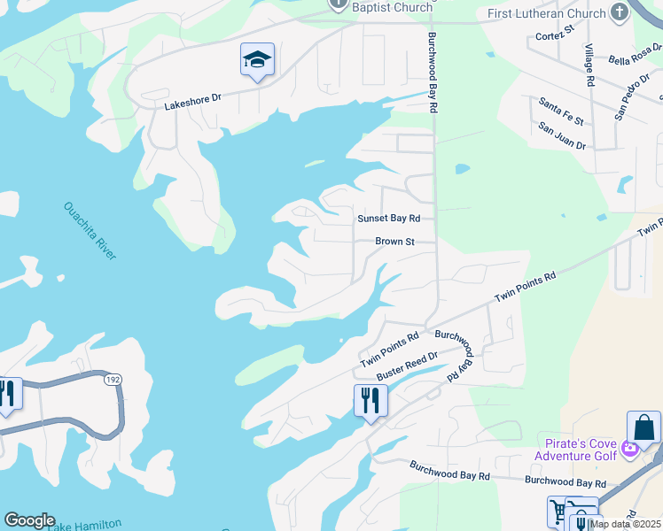 map of restaurants, bars, coffee shops, grocery stores, and more near 112 Westport Point in Hot Springs
