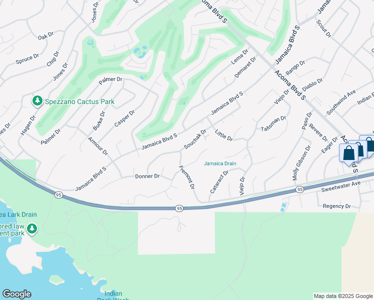 map of restaurants, bars, coffee shops, grocery stores, and more near 2280 Souchak Drive in Lake Havasu City