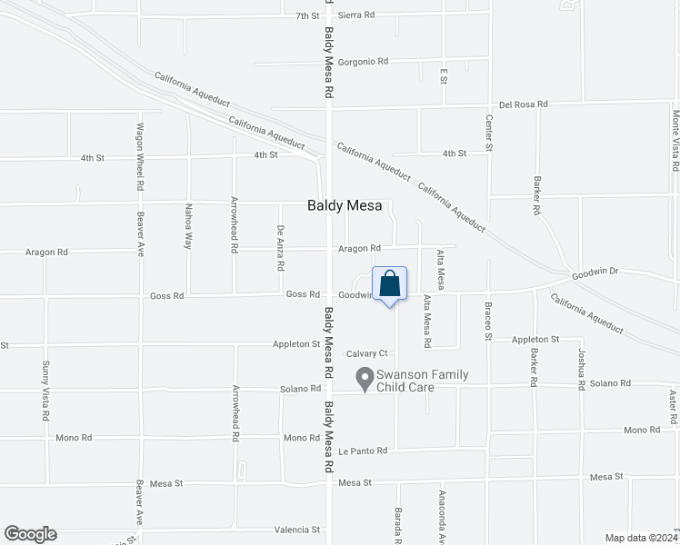 map of restaurants, bars, coffee shops, grocery stores, and more near 11399 Baldy Mesa Road in Phelan