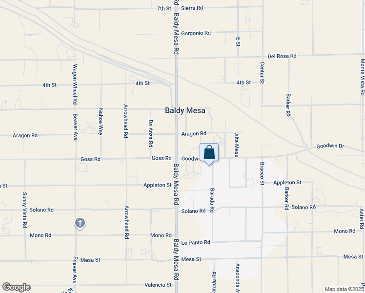 map of restaurants, bars, coffee shops, grocery stores, and more near 11399 Baldy Mesa Road in Phelan
