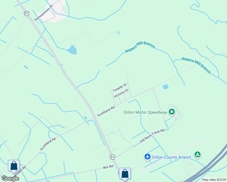map of restaurants, bars, coffee shops, grocery stores, and more near 1101-1199 Teneile Street in Dillon