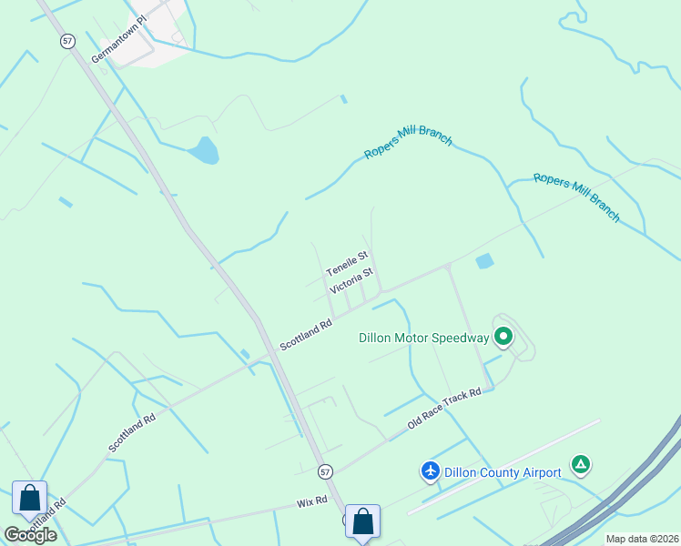 map of restaurants, bars, coffee shops, grocery stores, and more near 1101-1199 Teneile Street in Dillon
