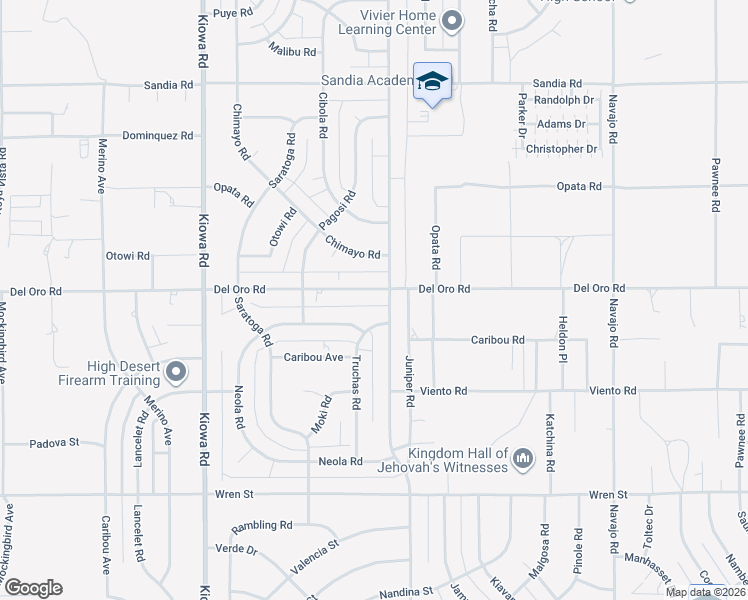map of restaurants, bars, coffee shops, grocery stores, and more near 21225 Del Oro Road in Apple Valley