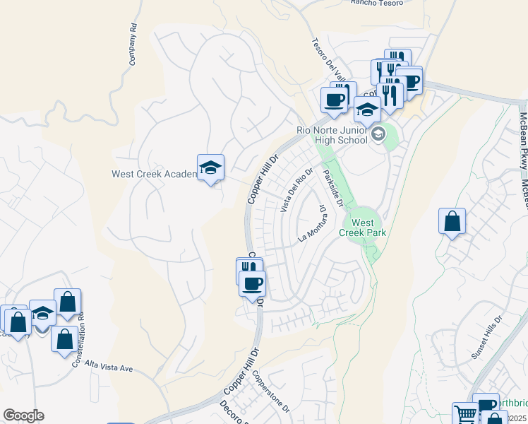 map of restaurants, bars, coffee shops, grocery stores, and more near 28563 Herrera Street in Santa Clarita