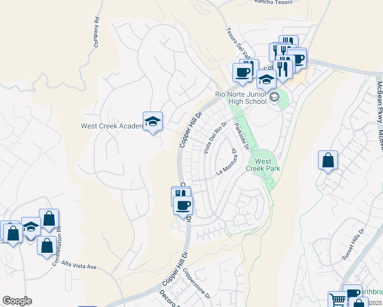 map of restaurants, bars, coffee shops, grocery stores, and more near 28568 Herrera Street in Santa Clarita