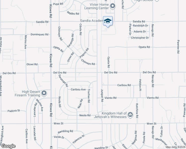 map of restaurants, bars, coffee shops, grocery stores, and more near 21225 Del Oro Road in Apple Valley