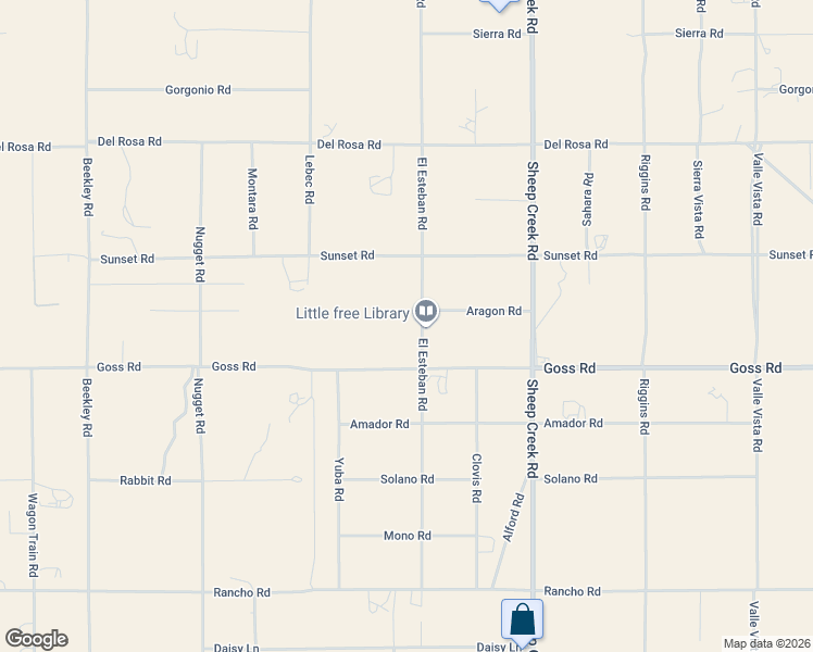 map of restaurants, bars, coffee shops, grocery stores, and more near 11380 El Esteban Road in Phelan