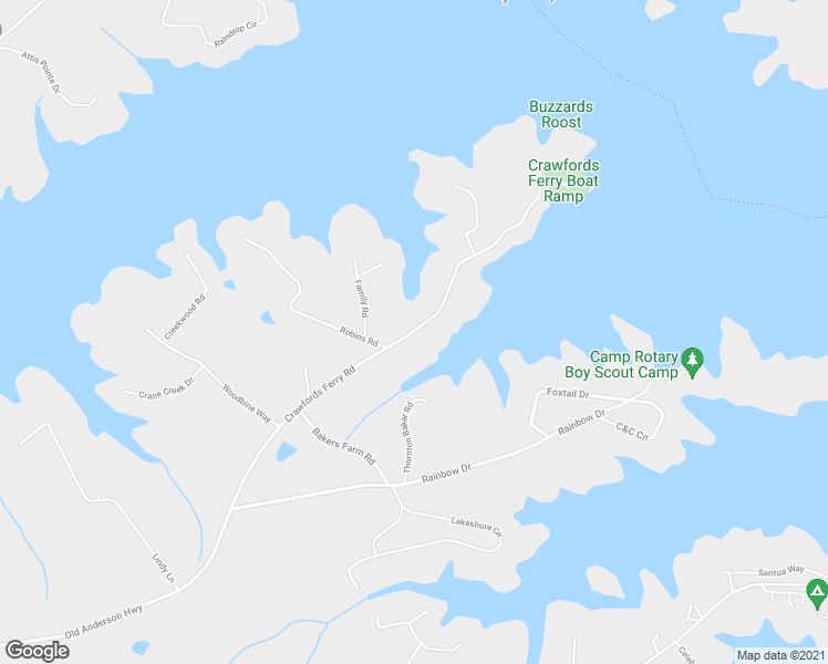 map of restaurants, bars, coffee shops, grocery stores, and more near 1814 Crawfords Ferry Road in Hartwell