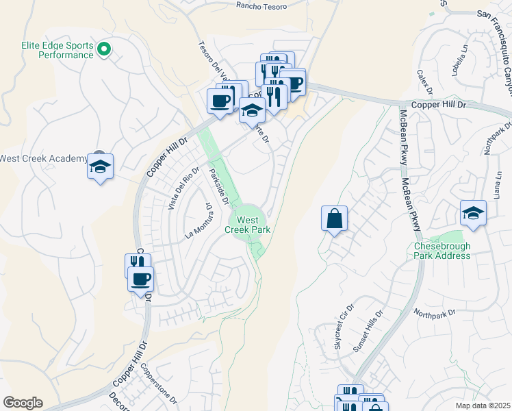 map of restaurants, bars, coffee shops, grocery stores, and more near 32163 Village Circle Drive in Santa Clarita