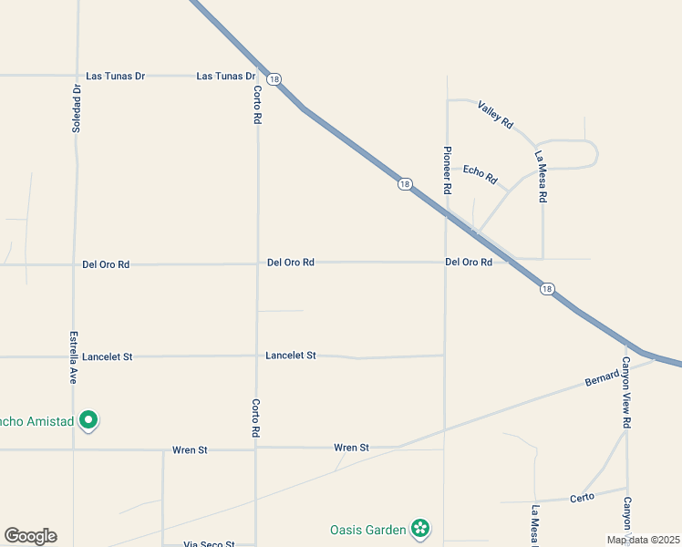 map of restaurants, bars, coffee shops, grocery stores, and more near Del Oro Road in Apple Valley