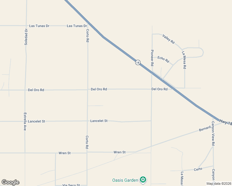 map of restaurants, bars, coffee shops, grocery stores, and more near 26585 Del Oro Road in Apple Valley