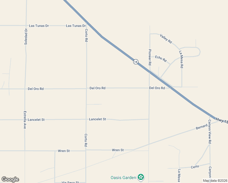 map of restaurants, bars, coffee shops, grocery stores, and more near 26585 Del Oro Road in Apple Valley