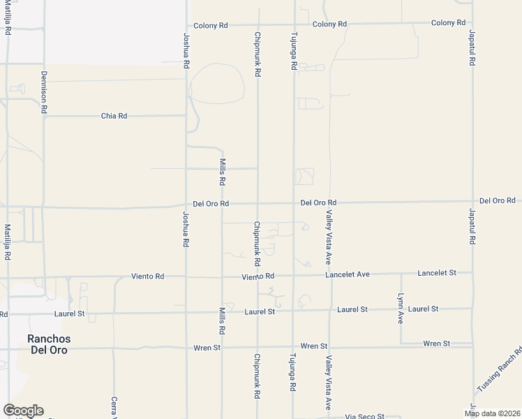 map of restaurants, bars, coffee shops, grocery stores, and more near 23539 Del Oro Road in Apple Valley