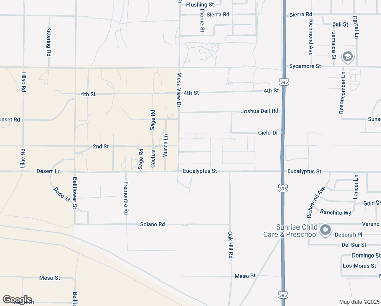 map of restaurants, bars, coffee shops, grocery stores, and more near 11338 Mesa View Drive in Victorville