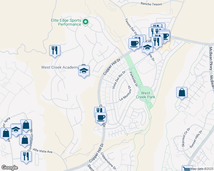 map of restaurants, bars, coffee shops, grocery stores, and more near 28572 Herrera Street in Santa Clarita