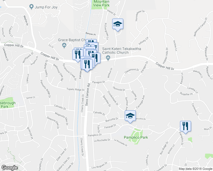 map of restaurants, bars, coffee shops, grocery stores, and more near 27848 Crookshank Drive in Santa Clarita
