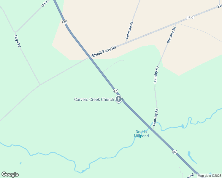 map of restaurants, bars, coffee shops, grocery stores, and more near 16860 North Carolina 87 in Council