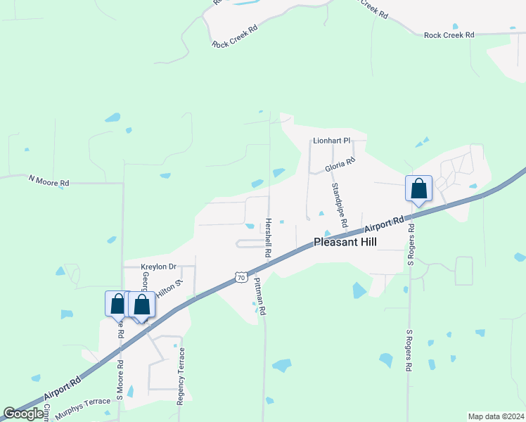 map of restaurants, bars, coffee shops, grocery stores, and more near 157 Hershell Road in Hot Springs