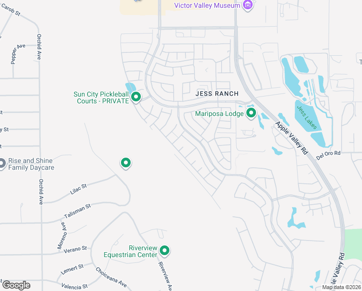 map of restaurants, bars, coffee shops, grocery stores, and more near 19118 Opal Court in Apple Valley
