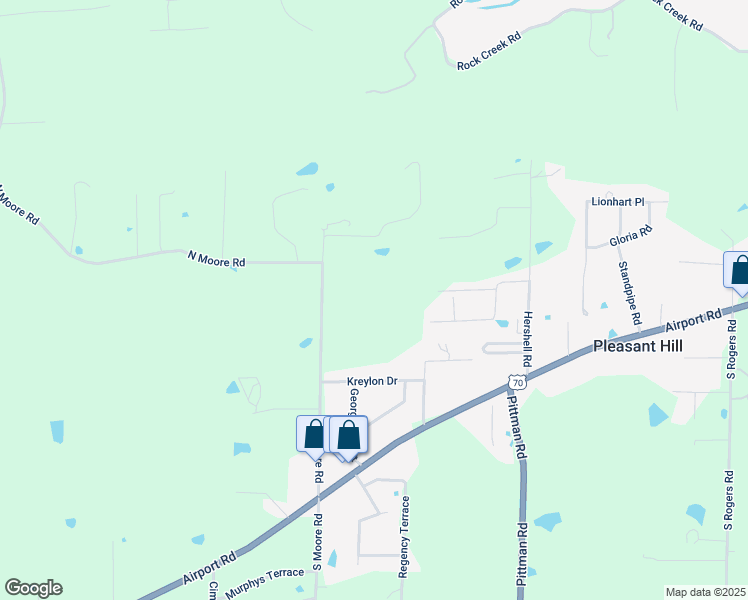 map of restaurants, bars, coffee shops, grocery stores, and more near 500 North Moore Road in Hot Springs