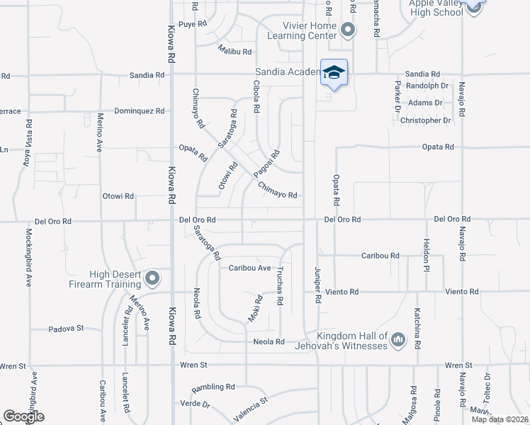 map of restaurants, bars, coffee shops, grocery stores, and more near 11380 Chimayo Lane in Apple Valley