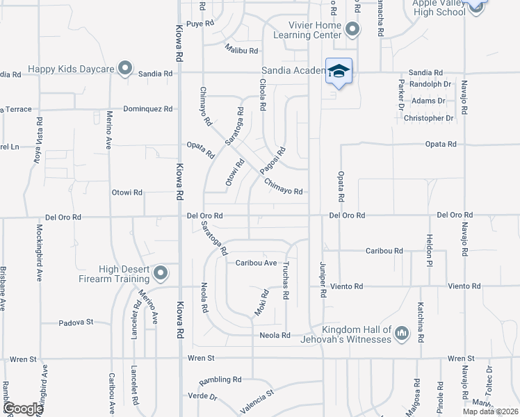 map of restaurants, bars, coffee shops, grocery stores, and more near 11380 Chimayo Lane in Apple Valley