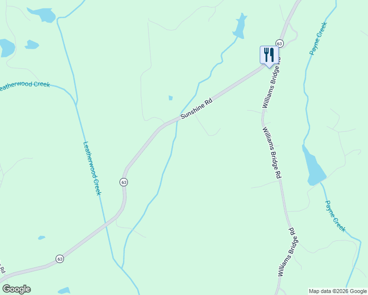 map of restaurants, bars, coffee shops, grocery stores, and more near 1495 Sunshine Road in Toccoa