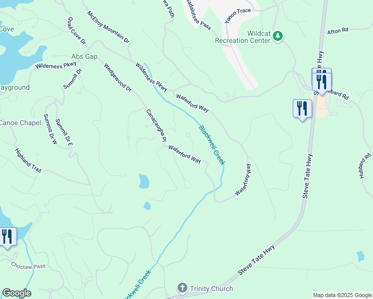 map of restaurants, bars, coffee shops, grocery stores, and more near 131 Waterford Way in Jasper
