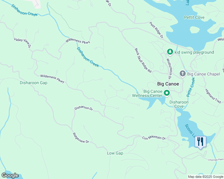 map of restaurants, bars, coffee shops, grocery stores, and more near 77 Crabapple Circle in Jasper
