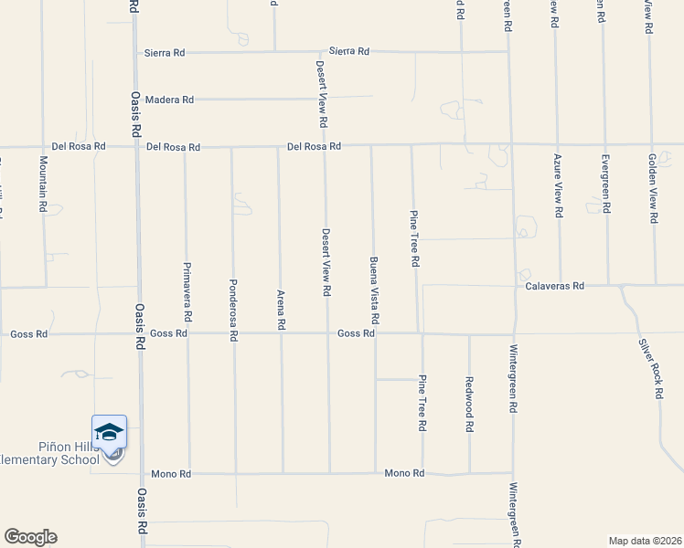 map of restaurants, bars, coffee shops, grocery stores, and more near 11423 Desert View Road in Piñon Hills
