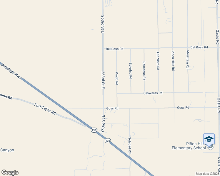 map of restaurants, bars, coffee shops, grocery stores, and more near 11438 Prado Road in Pinon Hills
