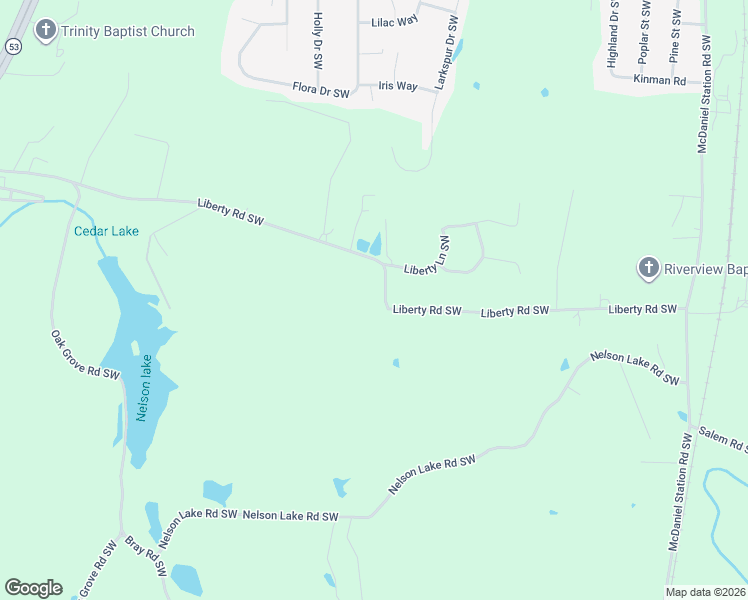 map of restaurants, bars, coffee shops, grocery stores, and more near 502 Liberty Road Southwest in Calhoun