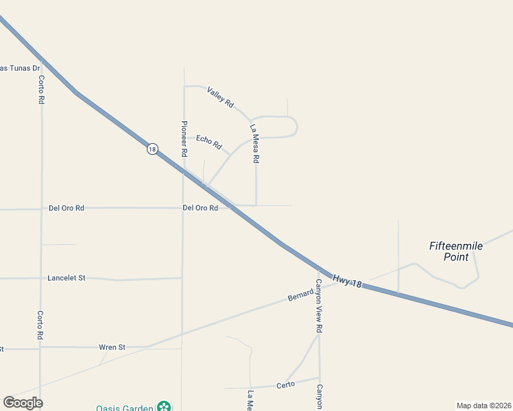 map of restaurants, bars, coffee shops, grocery stores, and more near La Mesa Road in Apple Valley