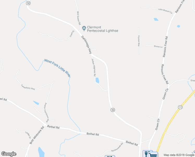 map of restaurants, bars, coffee shops, grocery stores, and more near 5542 Julian Haynes Road in Clermont