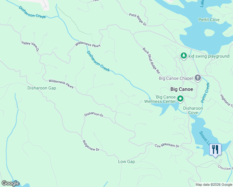 map of restaurants, bars, coffee shops, grocery stores, and more near 117 Crab Apple Circle in Jasper