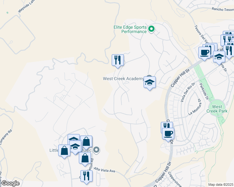 map of restaurants, bars, coffee shops, grocery stores, and more near 28658 Farrier Drive in Santa Clarita