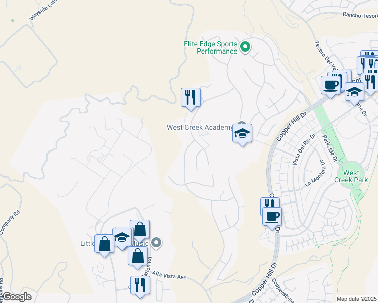 map of restaurants, bars, coffee shops, grocery stores, and more near 28658 Farrier Drive in Santa Clarita