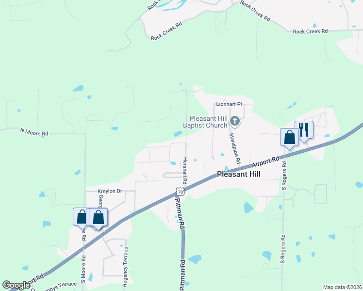 map of restaurants, bars, coffee shops, grocery stores, and more near 101 Westgate Terrace in Hot Springs