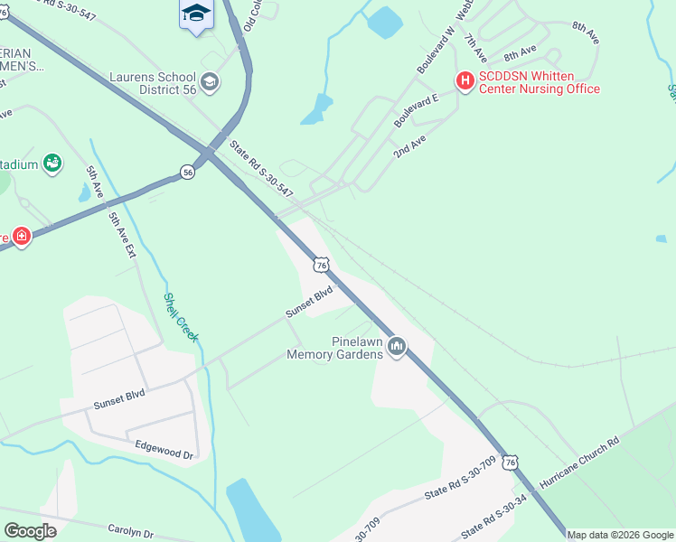 map of restaurants, bars, coffee shops, grocery stores, and more near 28621 U.S. 76 in Clinton