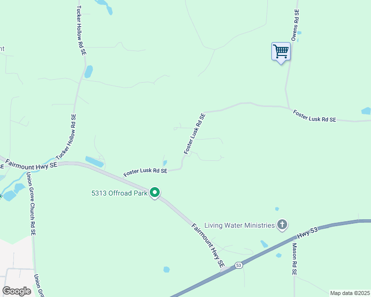 map of restaurants, bars, coffee shops, grocery stores, and more near 324 Foster Lusk Road Southeast in Calhoun