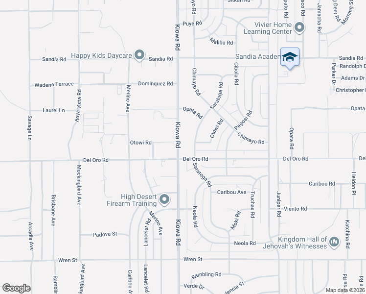 map of restaurants, bars, coffee shops, grocery stores, and more near 11337 Kiowa Road in Apple Valley
