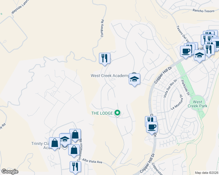 map of restaurants, bars, coffee shops, grocery stores, and more near 28649 Stonegate Court in Santa Clarita